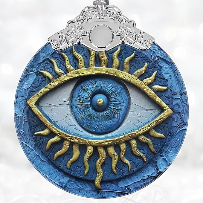 Christmas Decorations Ornaments, Stained Glass Ornament, Christmas Tree Ornaments, 2025 Gift Ornament, Xmas Gift for Friend Family Coworker - Evil Eye