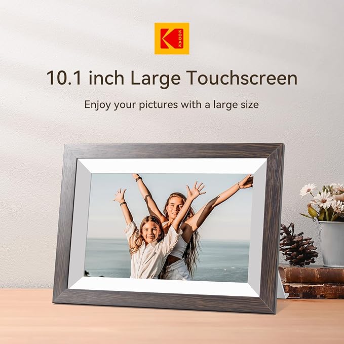 KODAK Digital Picture Frame with WiFi 10.1 inch 1280x800 IPS HD Touch Screen, 32GB Storage Auto-Rotate Wall Mountable Easy Share Photos or Videos, Christmas Birthday for Women