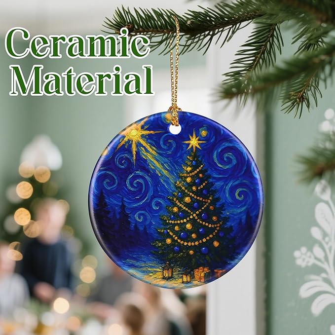 Starry Night Ornament – Christmas Ornament, Christmas Tree Decor, & Perfect Holiday Decor | Art Lover Gift, Gifts for Friends and Family - Xmas Tree ﻿