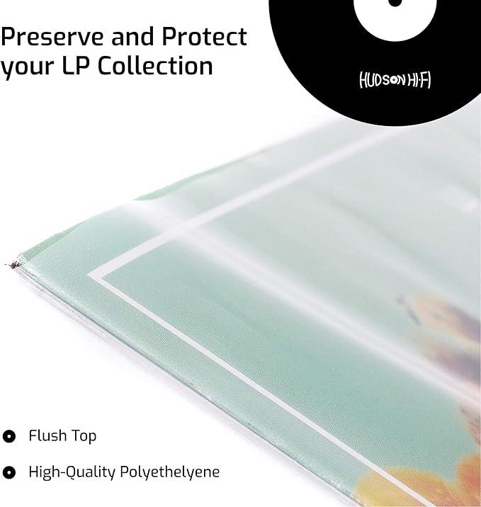 New Hudson Hi-Fi Vinyl Record Outer Sleeve Covers - 500 Pack - Premium Crystal Clear Sleeves - Protect Your LP Albums from Scratches, Dirt & Dust - 3 Layers of 30µm Thick No-Acid Exterior Disc Cover