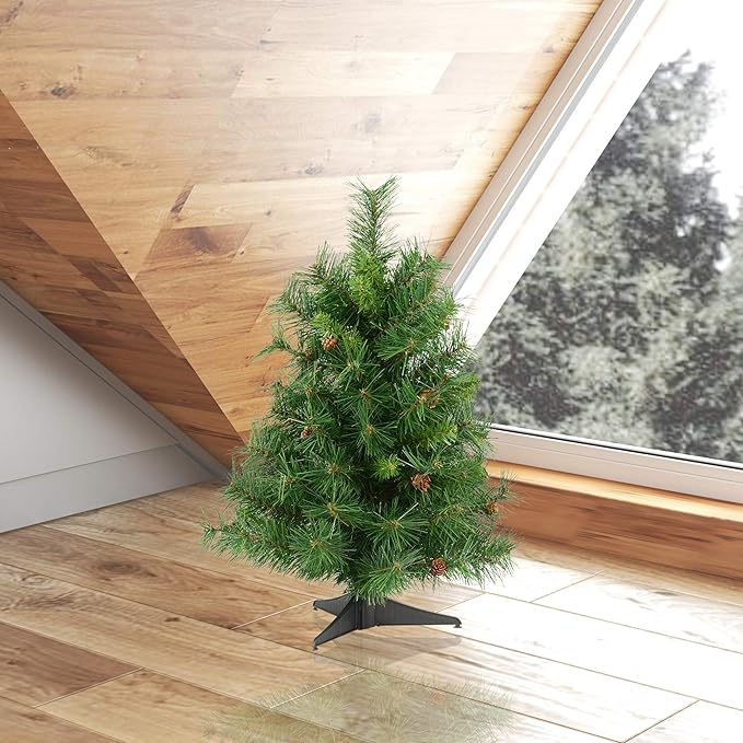 Vickerman 24" Cheyenne Pine Artificial Christmas Tree, Unlit - Faux Christmas Tree - Seasonal Indoor Home Decor