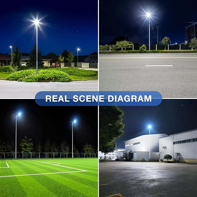 12000W Solar Street Lights Outdoor - 6500K Commercial Parking Lot Lights Dusk to Dawn, Waterproof Solar Powered with Remote Control, High Brightness Solar Street Light for Driveway/Yard/Garage