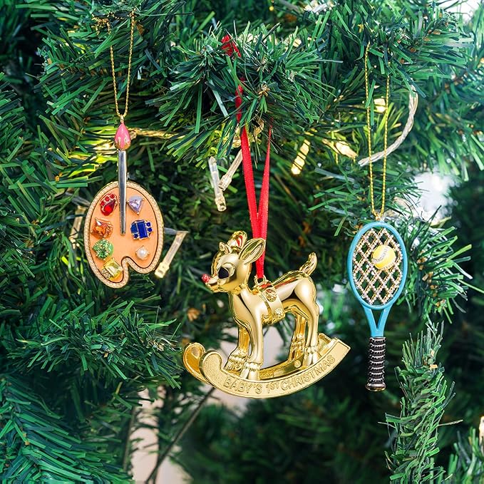 2025 Christmas Ornaments Baby's First Christmas Ornament Gold | Hanging Ornaments for Xmas Tree Decorations Keepsake Gifts for Sisters Mom Grandma Women
