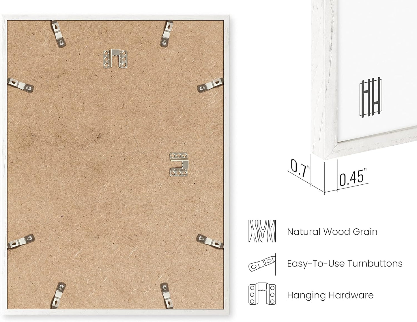 HAUS AND HUES White 18 x 24 Poster Frame - Oak White 18 x 24 Picture Frame, Wall 18x24 Frame, 18x24 Wood Frame, 24x18 Poster Frame, Wooden Picture Frame 18 x 24, Art 18 x 24 Frame