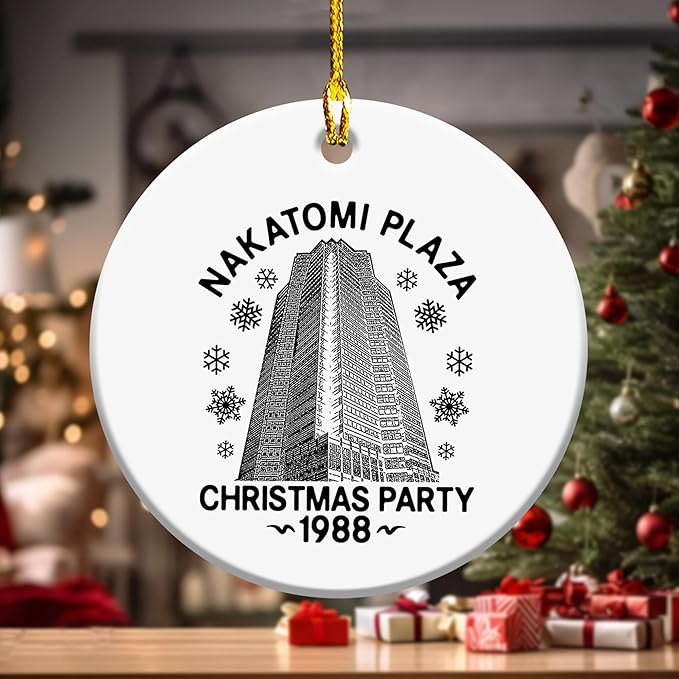 Nakatomi Plaza Ornament - 1988 Christmas Party Hanging Ceramic Ornament - Gifts for Xmas - Movie Ornaments - Tree Decorations
