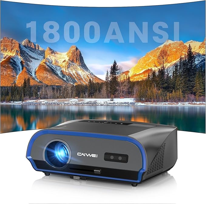 Ultra HD Projector 4K with WIFI6 and Bluetooth,1800ANSI Lumen High Brightness Daytime Proyector Smart Android TV HDR NFC Casting DSP Stereo HDMI 2.1 ARC for Home Theater Outdoor Movie Gaming Ceiling