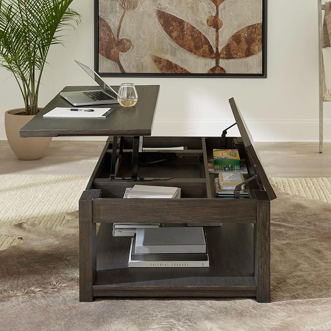 Liberty Furniture Lennox Hill Living Room Lift Top Cocktail Table - Bark