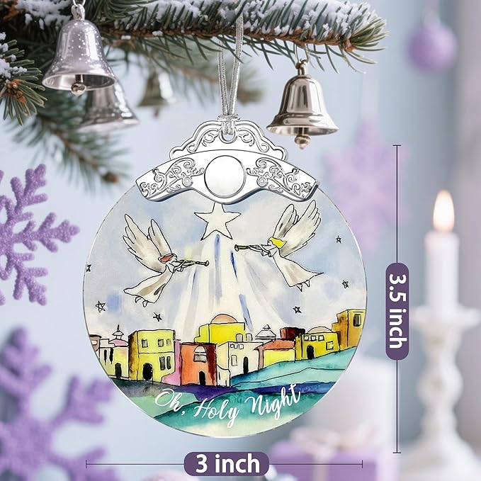 Stained Glass Religious Ornament, Bethlehem Christmas Ornaments, Christmas Decorations for Tree, Holiday Ornament, Religious Gifts, Holiday Party Gifts, Gift Ideas & Xmas Gift