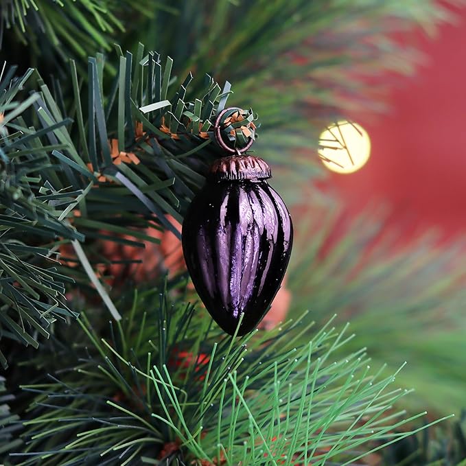 IndianShelf 300 Pieces Black & Gold Glass Vintage Christmas Ornaments Mini Bulk Decorative Ornaments for Halloween, Christmas Tree, New Year, Valentine Day, Holidays, Event & Wedding(25 * 12 Boxes)