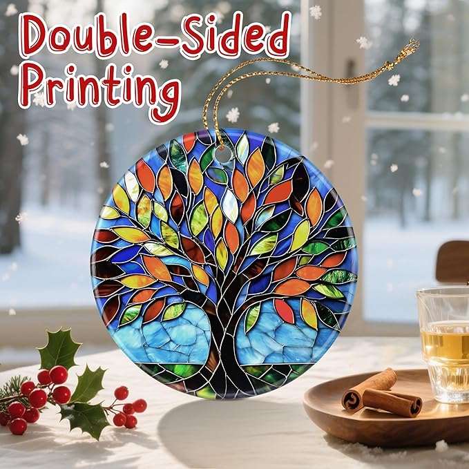 Vibrant Tree of Life Christmas Ornaments: Christmas Tree Ornaments & Holiday Decor – Tree of Life Gifts, Perfect Holiday Presents & Gift Ideas for Friends, Coworker, Family