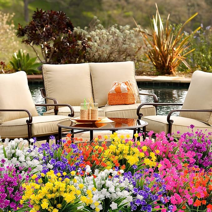 10 Bundles Artificial Daffodil Outdoors Flowers (Orange)