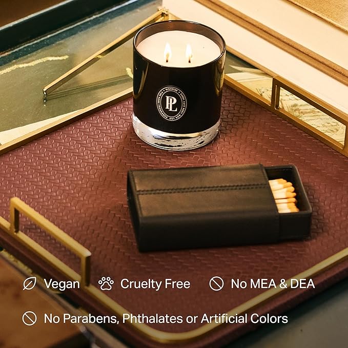 Preston Lane Luxury 2-Wick Scented Candle, Terrace View, 7.5 oz Hand-Poured in USA | Long Burn Time (20–30 Hrs), Vegan Soy Wax Blend, Decorative Glass Vessel, Fine Italian Fragrance