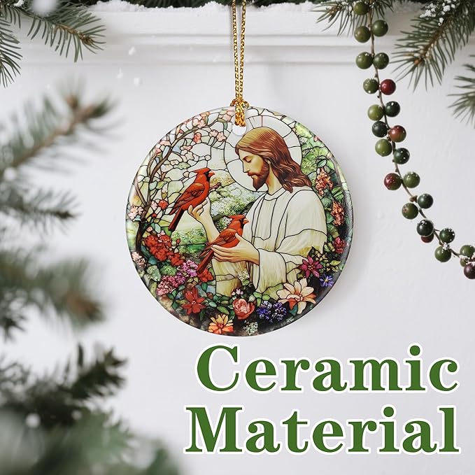 Jesus Christ Ornament: Christmas Ornaments, Religious Christmas Decorations for Tree, Catholic Ornament & Christian Holiday Decor | Religious Gifts, Christian Gifts - Design D