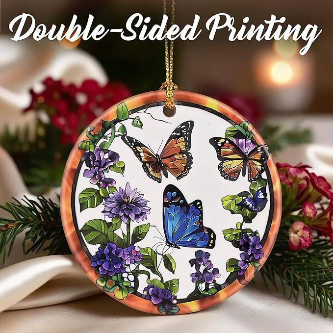 Butterfly Christmas Ornaments: Christmas Tree Ornaments, Holiday Decor for Butterfly Lovers, Stocking Stuffers, Gift Ideas, Xmas Gifts & Gifts for Mom Women