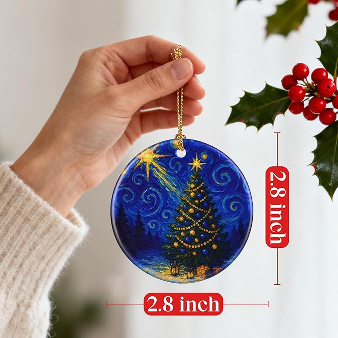 Starry Night Ornament – Christmas Ornament, Christmas Tree Decor, & Perfect Holiday Decor | Art Lover Gift, Gifts for Friends and Family - Xmas Tree ﻿