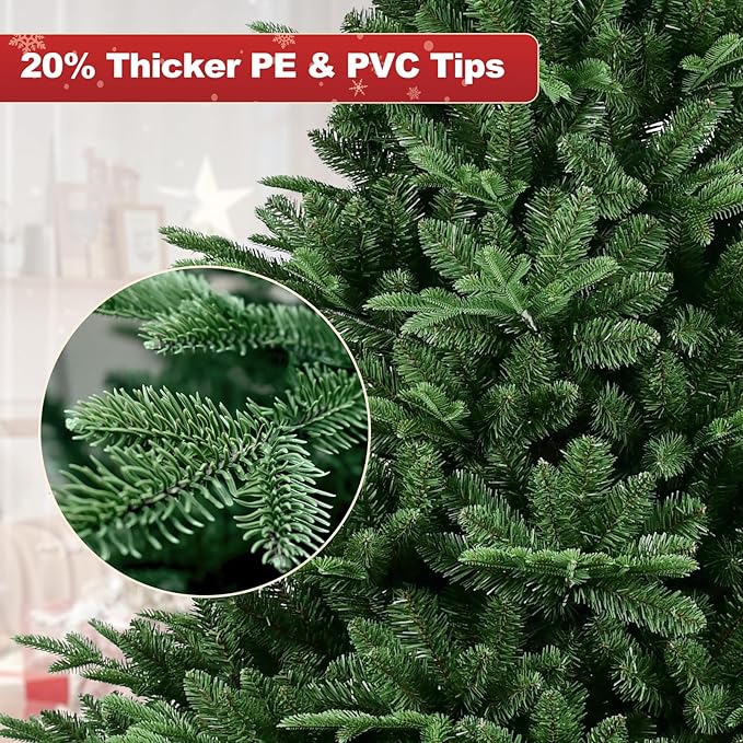 8FT Christmas Tree Simulate Nature Advanced Materials Premium Hinged Blue Spruce Artificial Douglas Firs Tree，Christmas Holiday Party Atmosphere Decoration New Year Celebration Xmas Tree