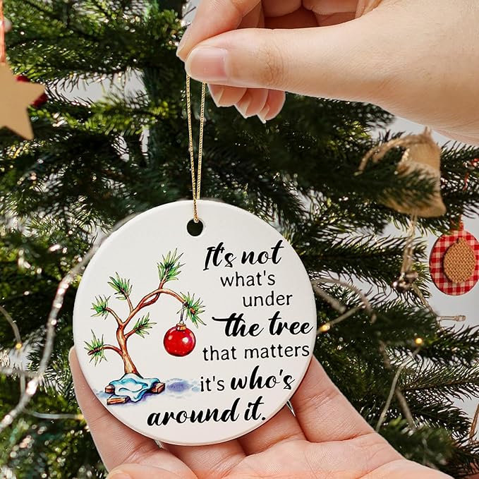 Mini Christmas Tree Ornament for Xmas Decoration Funny Ceramic Christmas Ornament Gifts for Family Friends Bestie BFF Cute Small Xmas Decorated Hanging Under The Trees Ornaments 2025