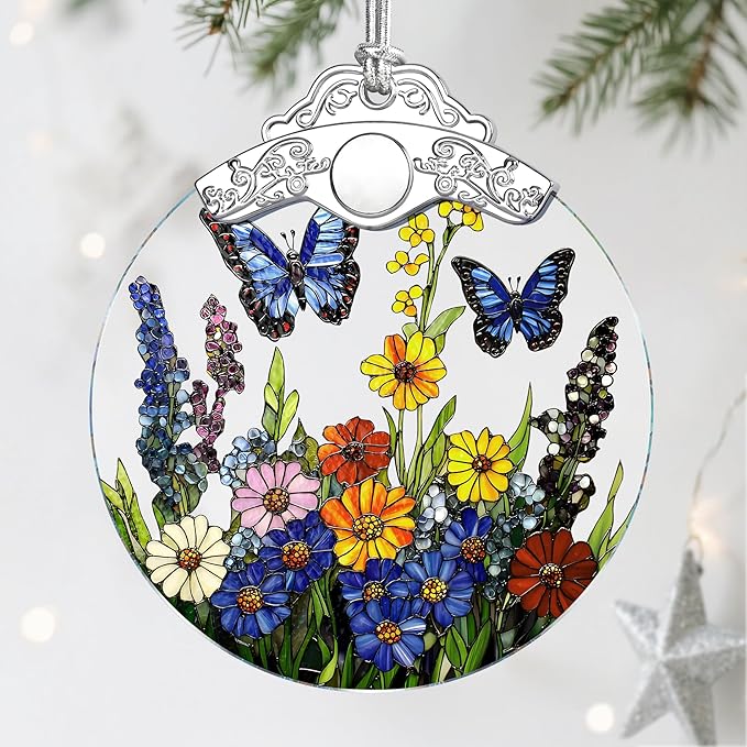 Butterfly Ornament, Stained Glass Christmas Decorations, Christmas Ornaments for Tree, Holiday Ornament, Butterfly Gifts, Holiday Party Gifts, Gift Ideas & Xmas Gift