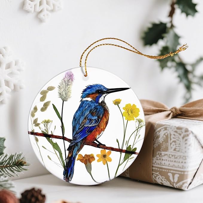 Kingfisher Bird Christmas Ornaments: Christmas Tree Ornaments, Holiday Decor for Bird Lovers, Stocking Stuffers, Gift Ideas, Xmas Gifts & Gifts for Women