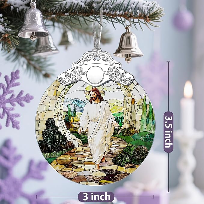 Religious Christmas Ornaments, Stained Glass Jesus Ornament, Christmas Tree Ornaments, Holiday Decorations, Christian Gifts, Religious Gift, Holiday Party Gifts, and Xmas Gift Ideas - Jesus
