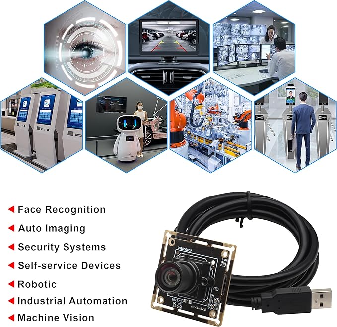 SVPRO 5MP USB Camera Module,1944P 30FPS, 1/2.8” CMOS IMX335 Sensor Low Light Lightburm Camera for Laser Engraver, UVC Plug and Play Webcam Board for PC/Mac Raspberry Pi