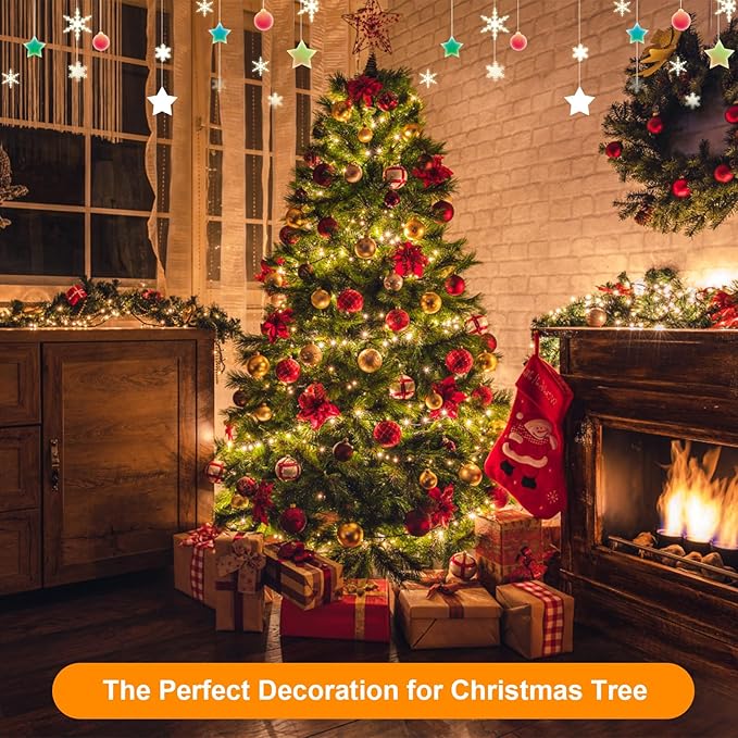 Christmas Firecrackers String Lights 200LED Cluster Lights 8 Modes Timer Waterproof for Xmas Tree Garland Window Party 2pack