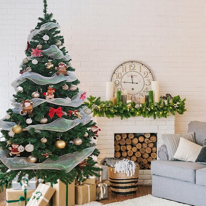 BESTHLS 7FT Christmas Tree Premium Artificial Pine Tree with Solid Metal Stand and 1100 Branch Tips for Holiday Indoor Decoration