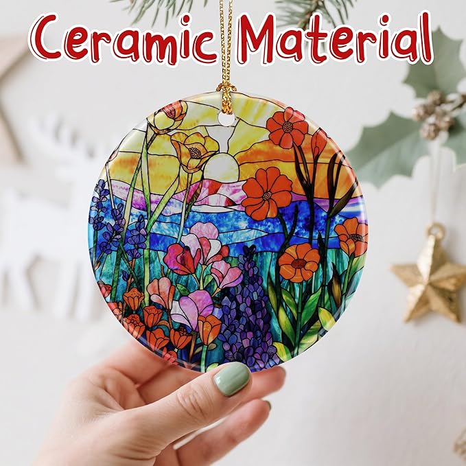Colorful Flower Christmas Ornaments: Christmas Tree Decorations & Holiday Ornaments – Holiday Presents, Gift Ideas for Friends, Coworker, Family, Gardener, Nature Lover, and Flower Lover