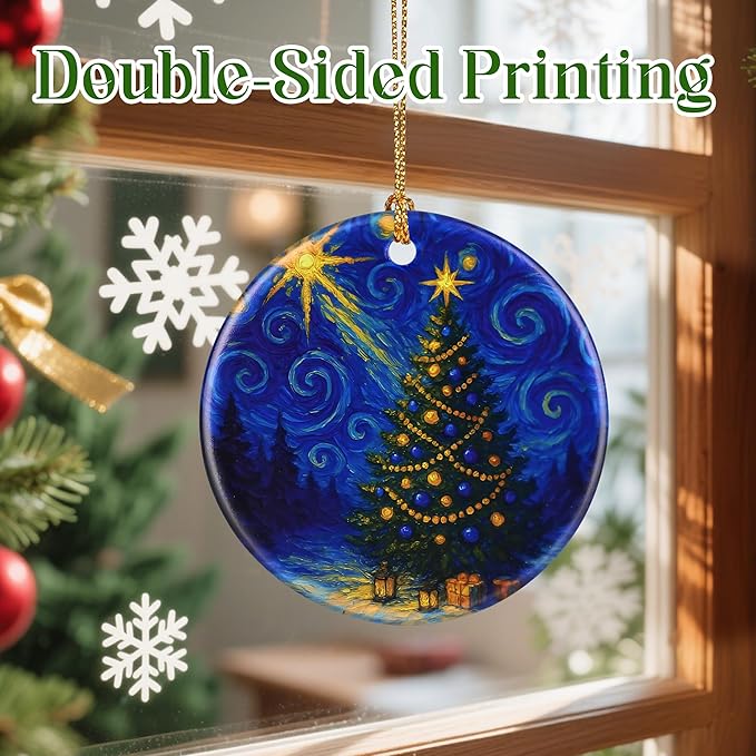 Starry Night Ornament – Christmas Ornament, Christmas Tree Decor, & Perfect Holiday Decor | Art Lover Gift, Gifts for Friends and Family - Xmas Tree ﻿