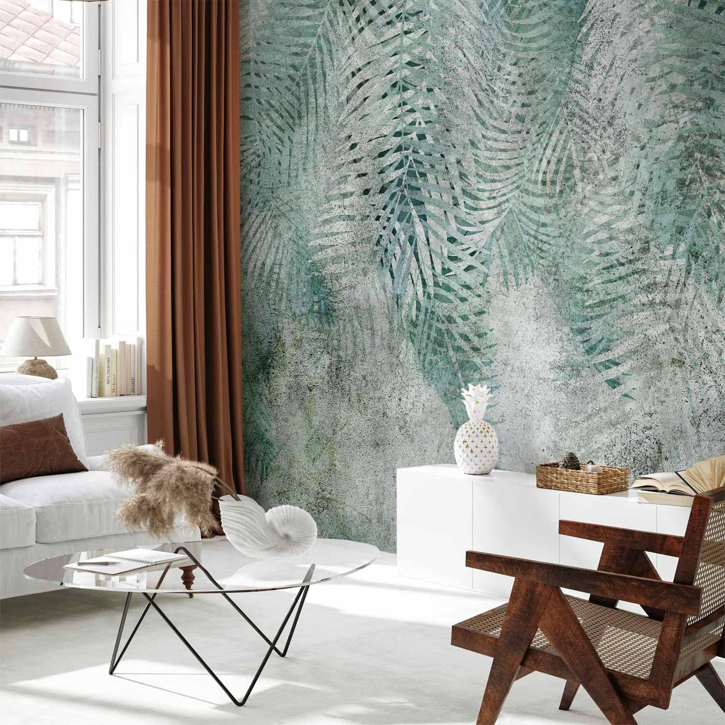 artgeist Wall Mural Leaves 157"x110"XXL Non-Woven Wallpaper Fleece Wall Decor Photo Print Picture Image Design Nature Botanical Plants Palm Abstract b-C-0861-a-a