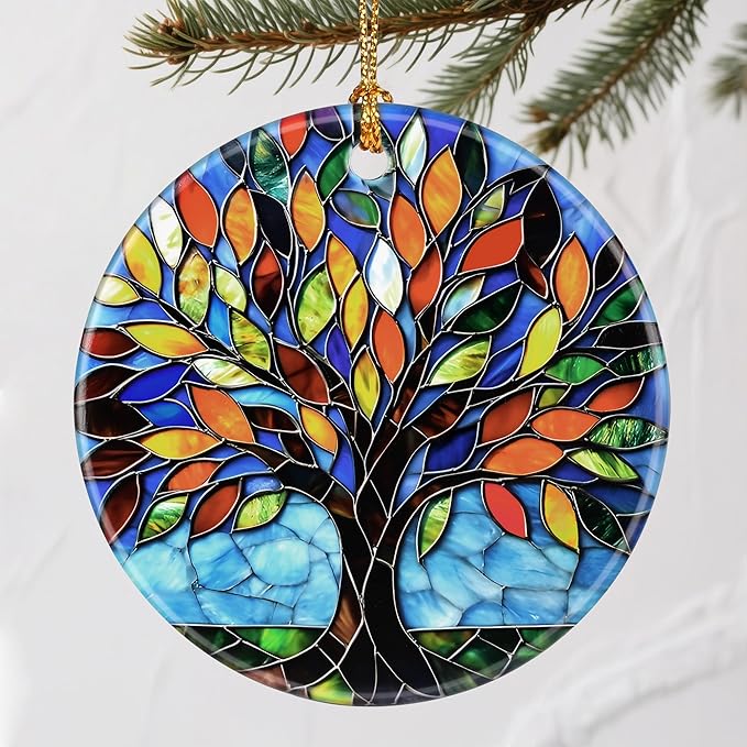 Vibrant Tree of Life Christmas Ornaments: Christmas Tree Ornaments & Holiday Decor – Tree of Life Gifts, Perfect Holiday Presents & Gift Ideas for Friends, Coworker, Family