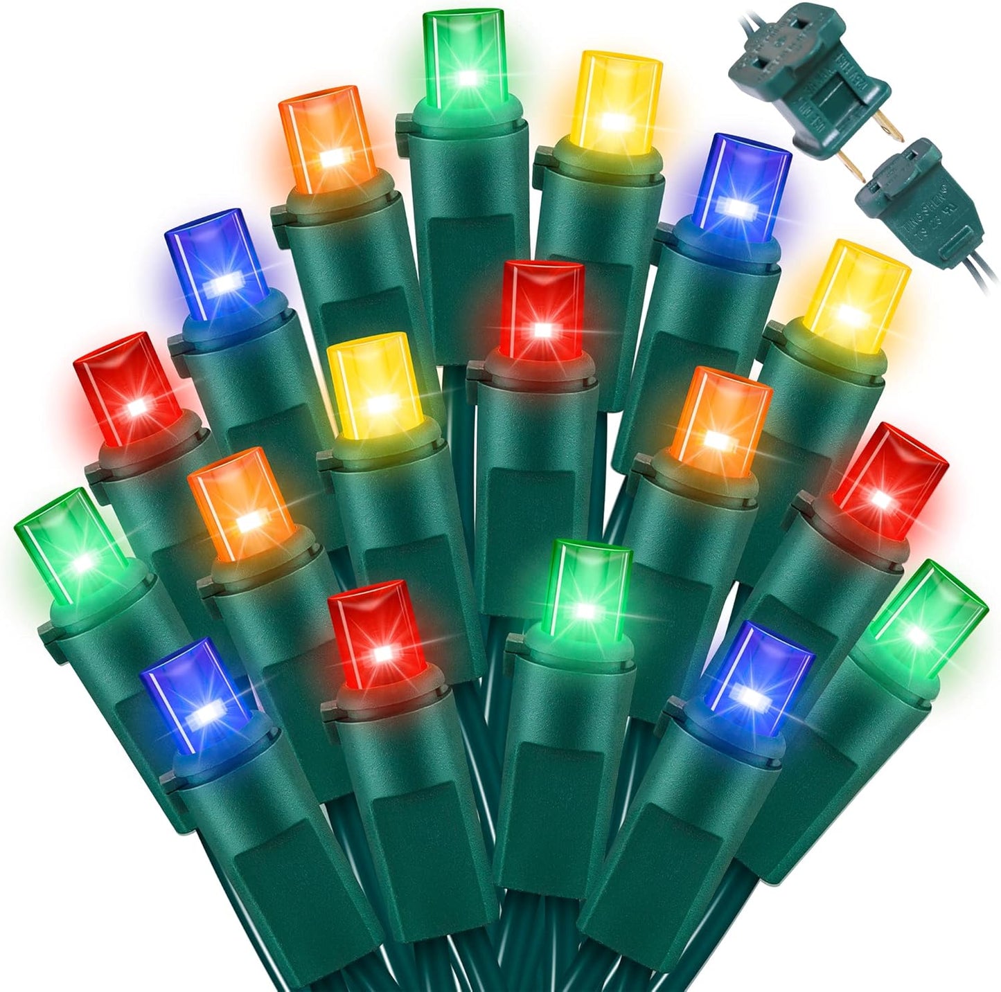 100 Count Multicolor- String Lights - 21.6FT LED Christmas Lights, Mini led Lights for Indoor Outdoor Home Holiday Party Wedding Independence Day Decoration