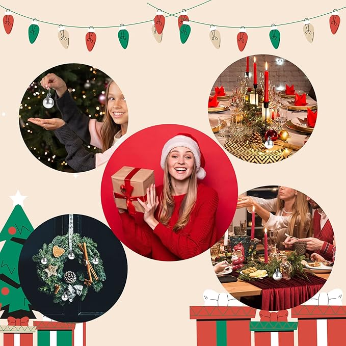 GOOTRADES Set of 24 Mini Shatterproof Christmas Balls Tree Ornaments Party Decoration, 3cm/1.1'' (Red)