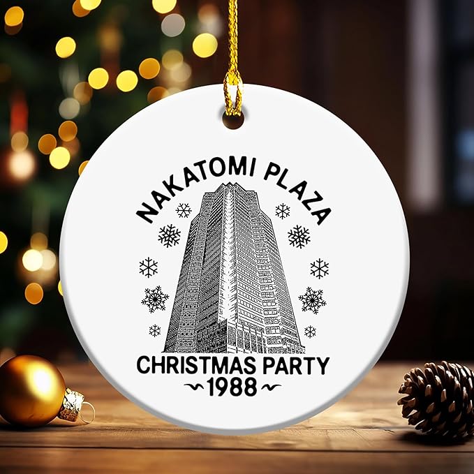 Nakatomi Plaza Ornament - 1988 Christmas Party Hanging Ceramic Ornament - Gifts for Xmas - Movie Ornaments - Tree Decorations