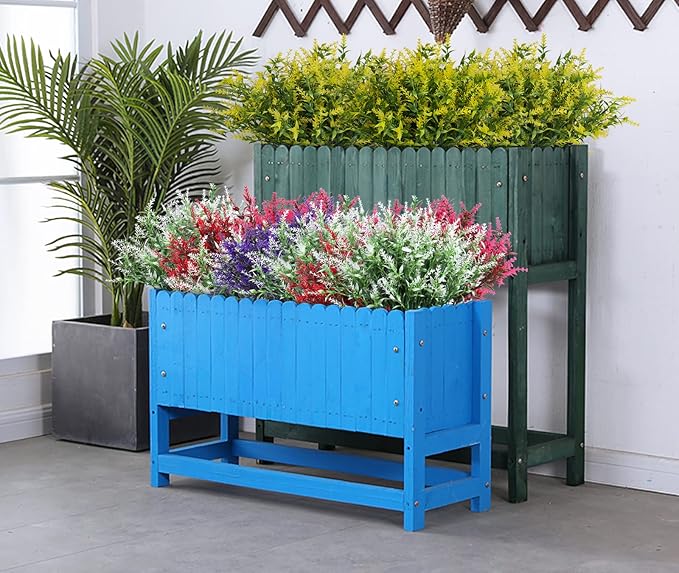 RECUTMS 20 Bundles Outdoor Artificial Flower UV Resistant Fake Stems Plants, Faux Plastic Greenery for Indoor Outside Hanging Plants Garden Porch Window Box Home Wedding Farmhouse Décor(Yellow)