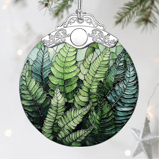 Plant Ornament, Stained Glass Christmas Decorations, Christmas Ornaments for Tree, Holiday Ornament, Gifts for Plant Lovers, Holiday Party Gifts, Gift Ideas & Xmas Gift