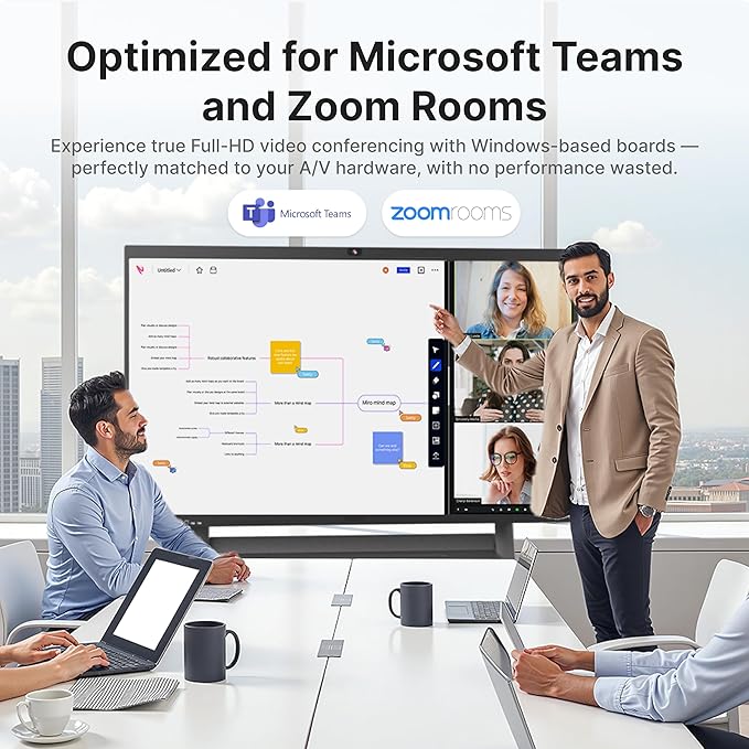 NearHub Board S Pro 65" 4K UHD Smart Board 16GB +128GB Windows 11 for Classrooms &Hybrid Work,Built-in 4K Camera+8 Mics+2 Speaker,Real-time Collaboration&Casting,Open App Ecosystem(Board+Wall Mount)