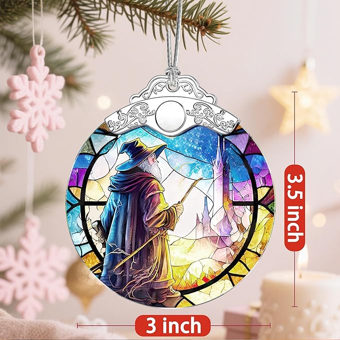 Christmas Ornaments: Stained Glass Ornament, Christmas Tree Ornament, Hanging Ornaments for Home Decor & Xmas Tree Decorations – Exquisite Holiday Decor, Gifts & Holiday Present - Witch
