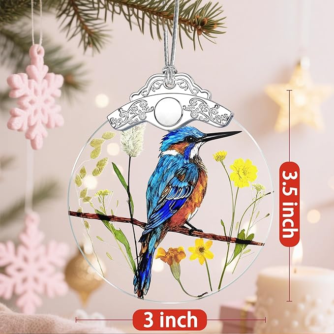 Christmas Ornaments: Stained Glass Ornament, Christmas Tree Ornament, Hanging Ornaments for Home Decor & Xmas Tree Decorations – Exquisite Holiday Decor, Gifts & Holiday Present - Kingfisher
