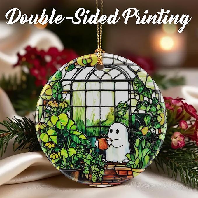 Halloween Ghost Ornaments & Christmas Ornaments: Christmas Tree Ornaments, Holiday Decor for Plant Lovers, Stocking Stuffers, Gift Ideas, Xmas Gifts & Gifts for Plant Lovers and Mom