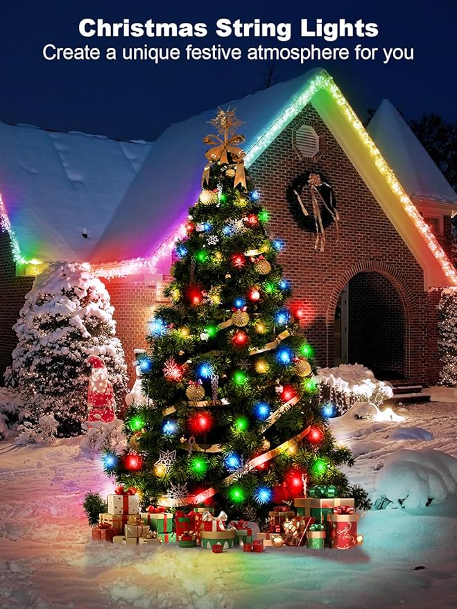 300 LED String Lights Outdoor, 100FT Multicolor Christmas Lights for Outside with Remote, Timer Memory Function, 8 Modes Waterproof Fairy Lights Plug in, for Xmas Tree Bedroom Patio Party