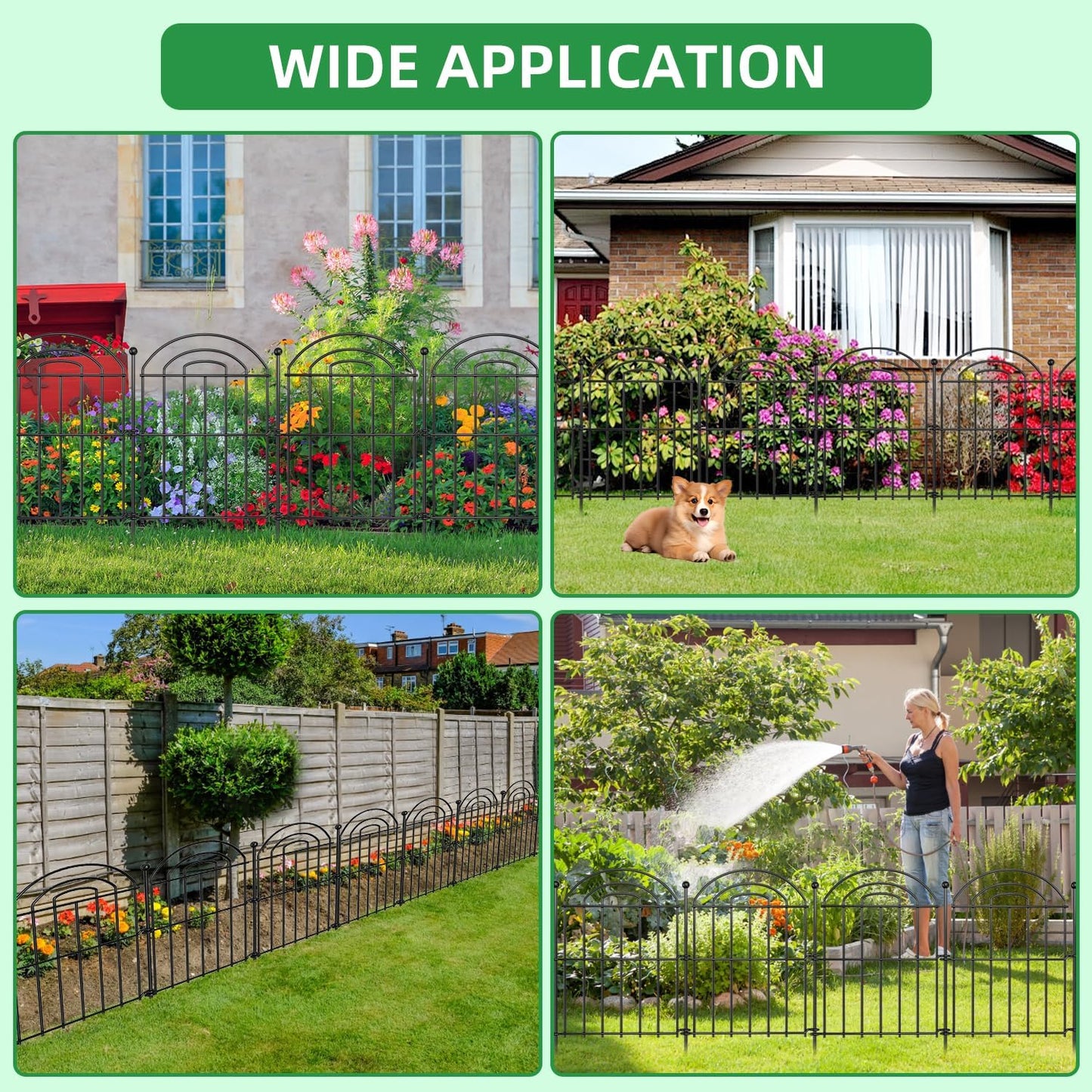 Decorative Garden Fence, 26in(H) x27ft Rustproof Metal No Dig Fence Animal Barrier Fence for Dog Rabbit, Wire Border Panel Fencing for Yard Patio Outdoor Decor 25 Pack