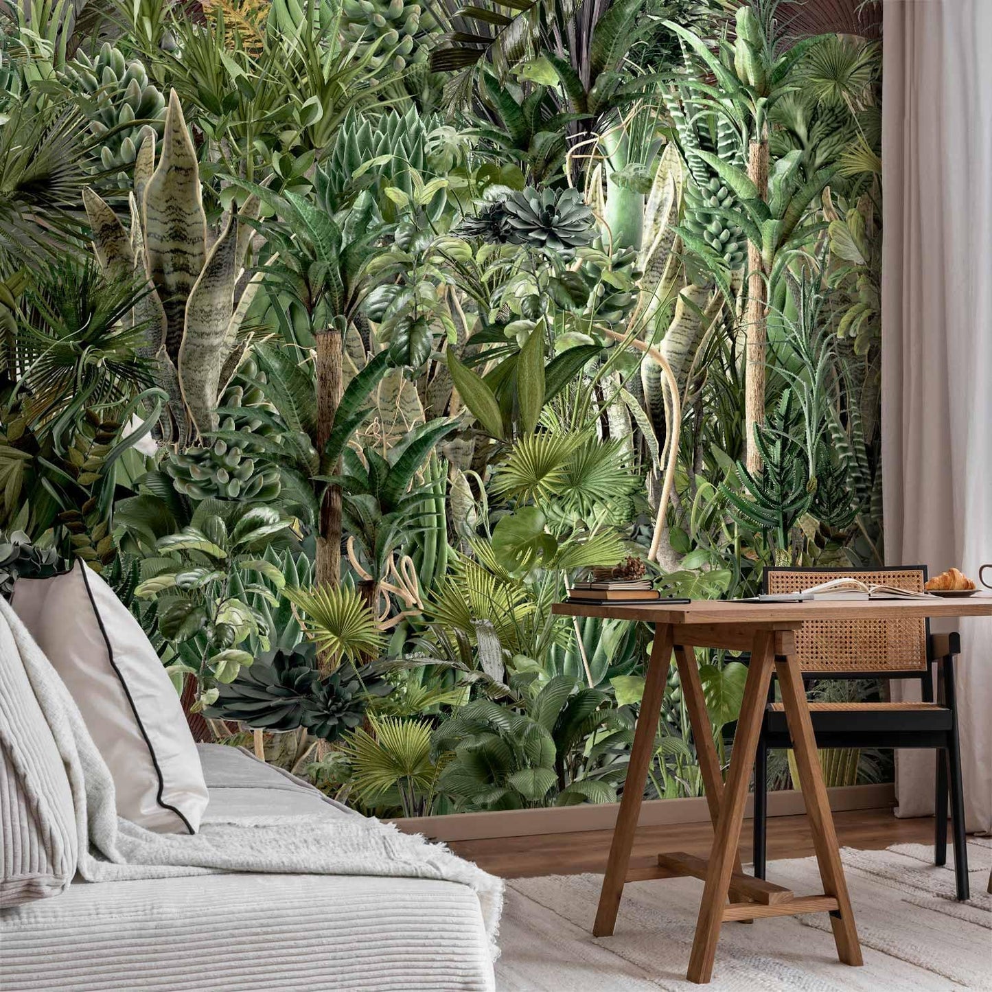 artgeist Premium Wall Mural Leaves 138x101 in - XXL Non-Woven Wallpaper Fleece Wall Decor Photo Print Picture Image Design Plants Abstract Nature Botanical b-C-0858-a-a
