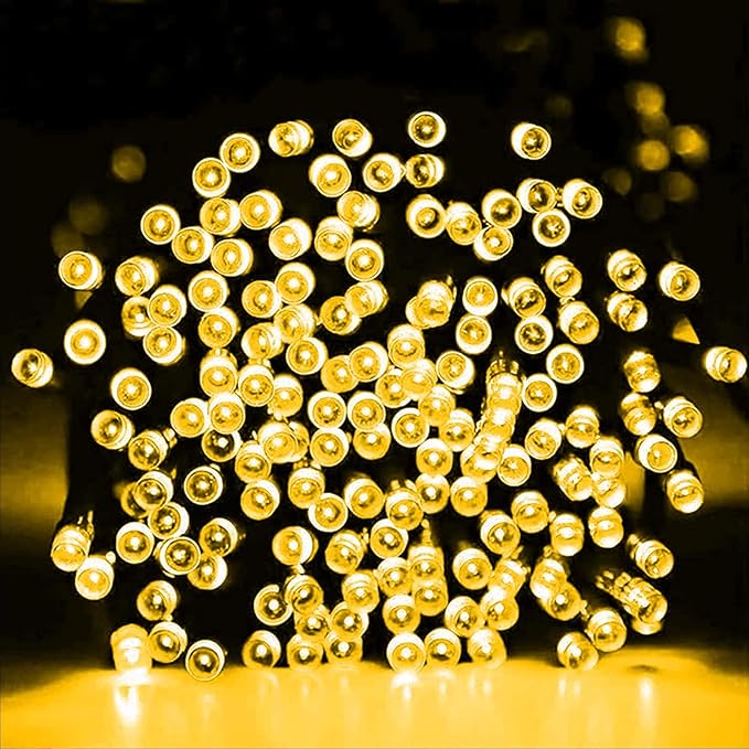 Dazzle Bright Christmas String Lights, 3 Pack Total 900 LED 294 FT Waterproof String Lights Green Wire with 8 Modes, Christmas Decorations for Indoor Outdoor Xmas Party Yard Garden (Warm White)