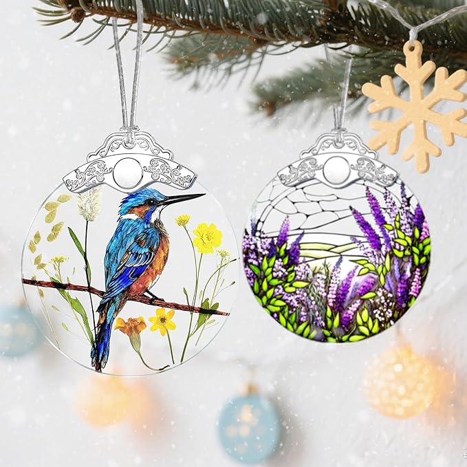 Bird Ornament, Stained Glass Christmas Decorations, Christmas Ornaments for Tree, Holiday Ornament, Gifts for Bird Lovers, Holiday Party Gifts, Gift Ideas & Xmas Gift