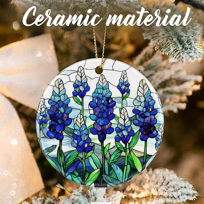 Texas Bluebonnet Ornament, Christmas Ornaments: Christmas Tree Decorations, Holiday Decor, Stocking Stuffers, Gift Ideas, Xmas Gift, Flower Lover Gifts & Gifts for Women