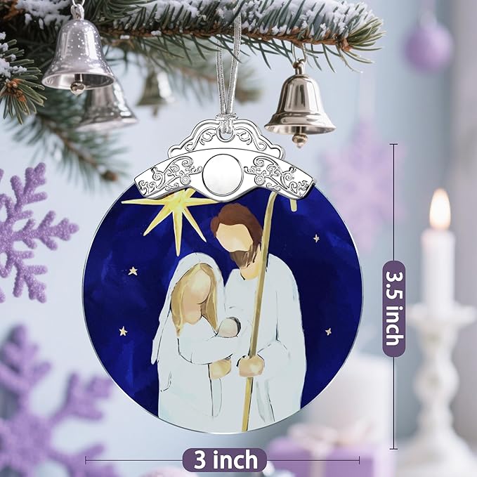 Stained Glass Religious Ornament, Nativity Christmas Ornaments, Christmas Decorations for Tree, Holiday Ornament, Christian Gifts, Religious Gifts, Gift Ideas & Xmas Gift