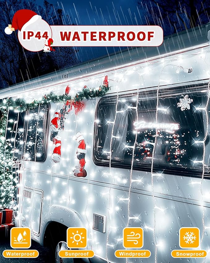 Christmas Lights String Outdoor Indoor, Cold White 403FT 1200 LED Xmas Tree Decorations Lights,Plug in Twinkle Fairy Light with Remote Timer for Room Yard Holiday Party Wedding Camping Decor