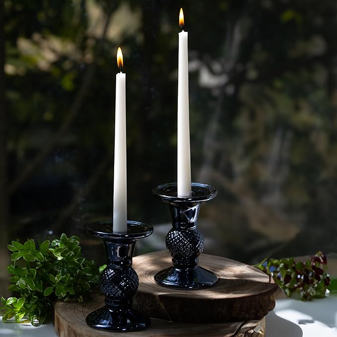 4 Pack 10-inch White Taper Candles, Unscented Smokeless Dripless Tall Candlesticks, for Home Decor, Dinner Table, Parties, Christmas, Thanksgiving, Wedding