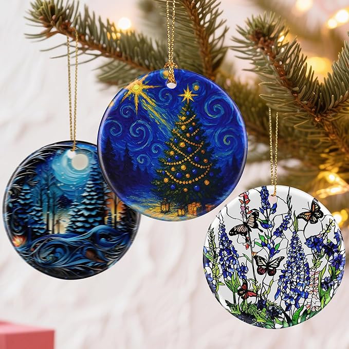 Starry Night Ornament – Christmas Ornament, Christmas Tree Decor, & Perfect Holiday Decor | Art Lover Gift, Gifts for Friends and Family - Xmas Tree ﻿